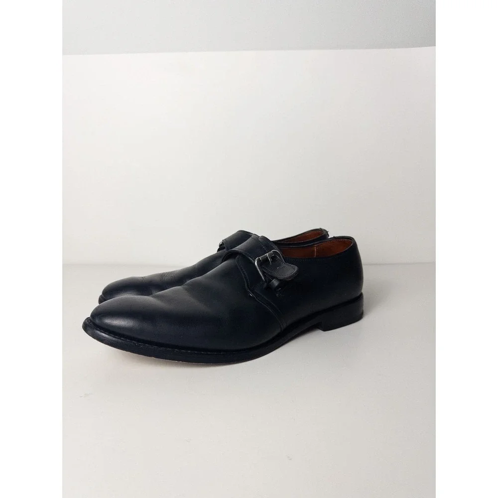 Allen Edmonds Warwick Shoes Mens‎ US 9.5 Black Monk Strap Dress Leather